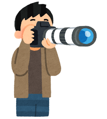 望遠レンズを構えている男性のイメージ